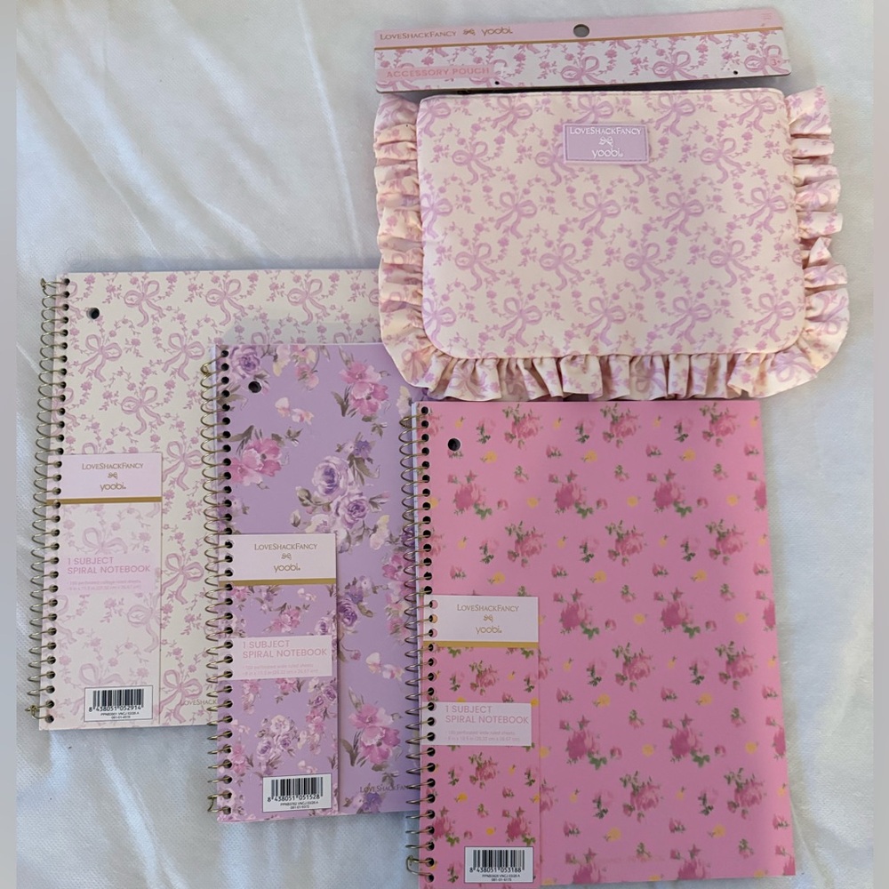 Loveshackfancy x Yoobi Floral Spiral Notebooks & Accessory Pouch Set